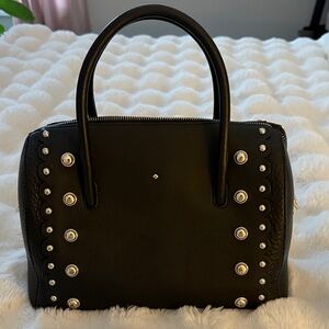 Kate Spade Black Satchel with Silver Accents